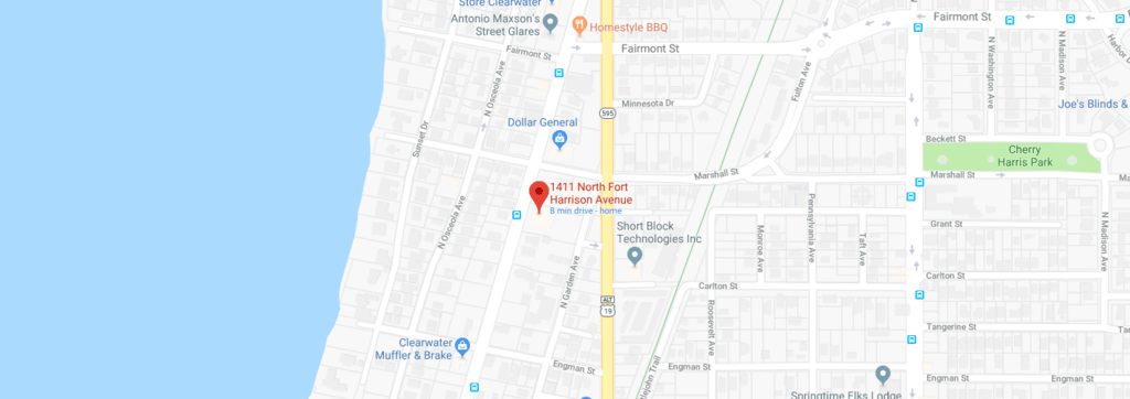 Map showing the CLC Academy campus location in Clearwater, FL